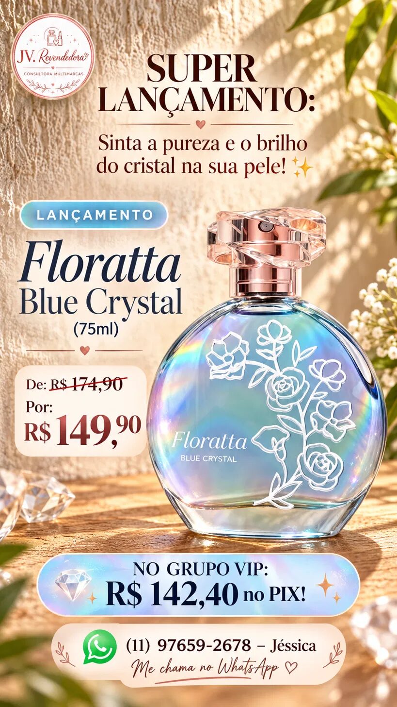 Floratta Blue Crystal — Desodorante Colônia (75 ml)
