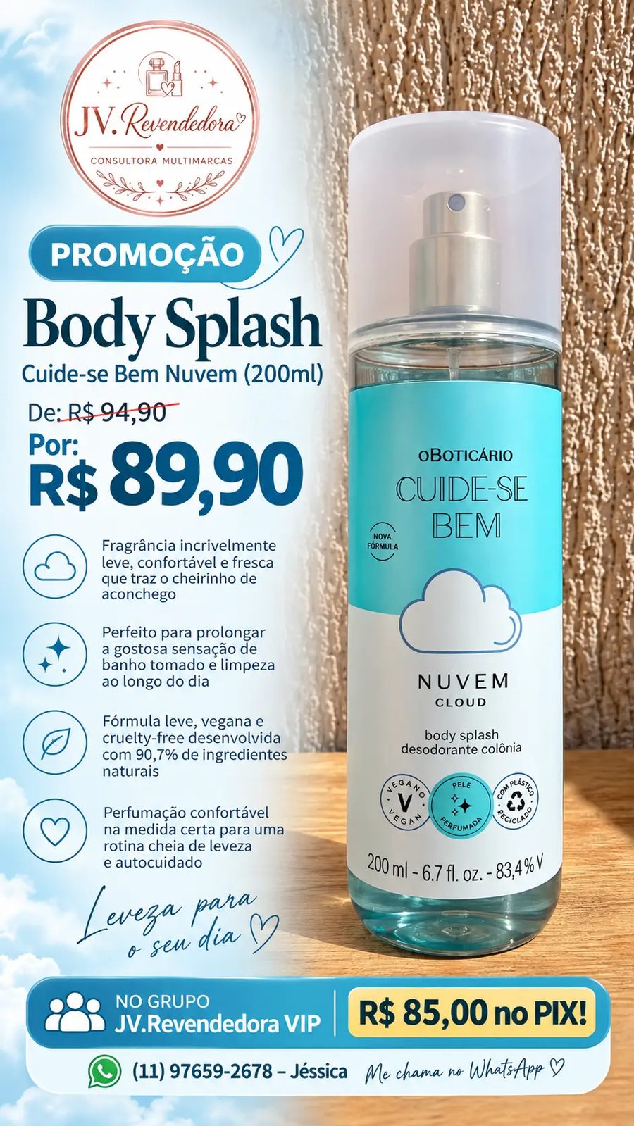 Body Splash Cuide-se Bem Nuvem (200 ml)