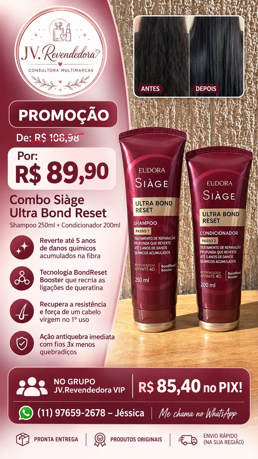Combo Siàge Ultra Bond Reset (Shampoo + Condicionador)