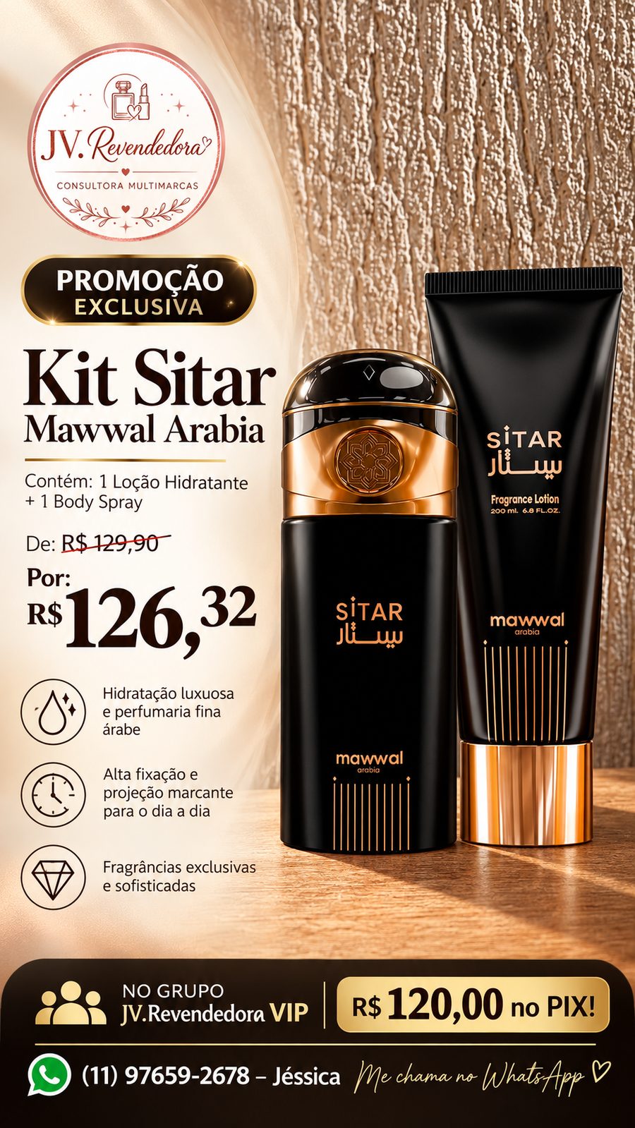 Kit Sitar Mawwal Arabia (Loção + Body Spray)