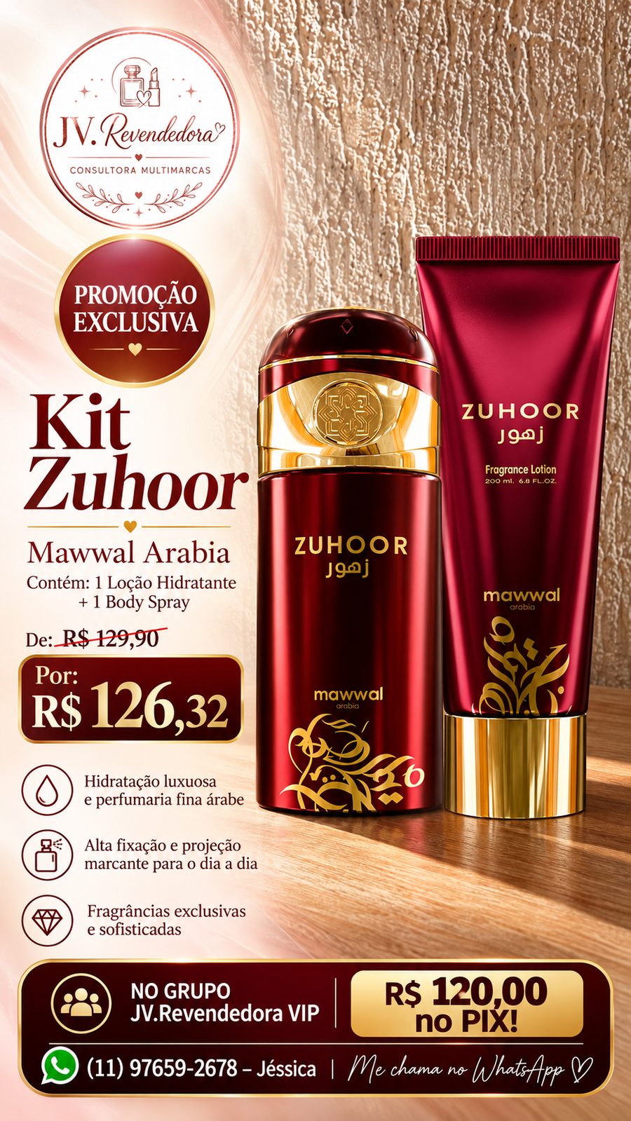 Kit Zuhoor Mawwal Arabia (Loção + Body Spray)