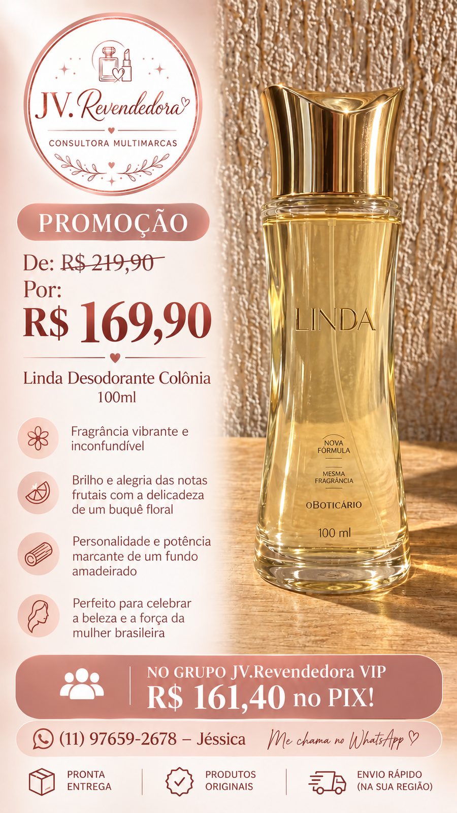 Linda — Desodorante Colônia (100 ml)