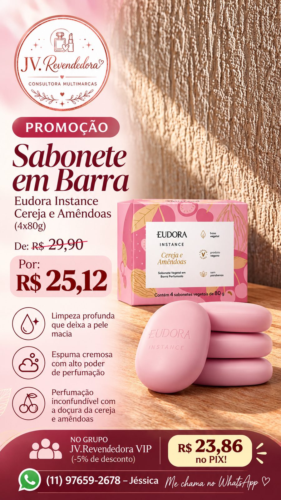 Instance Cereja e Amêndoas (4x80g)