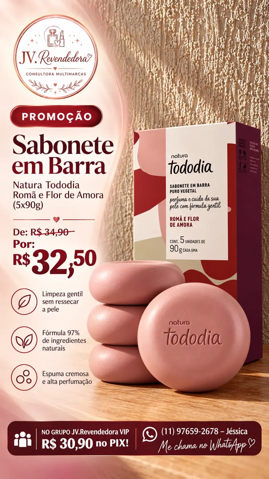 Tododia Romã e Flor de Amora (5x90g)